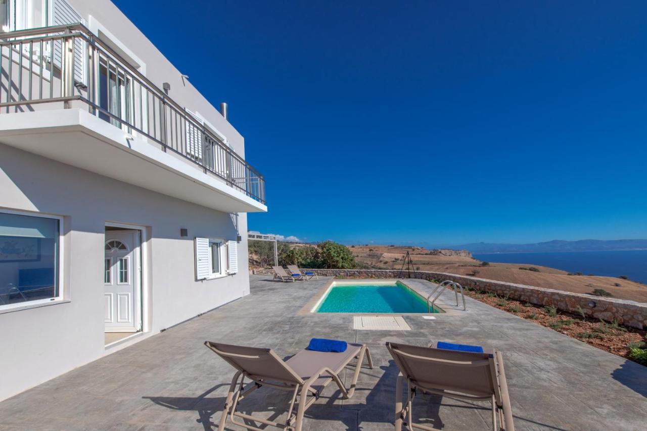 Tranquil Sea View Villa With Private Pool, Just 2Km From The Beach! アギア・ガリニ エクステリア 写真